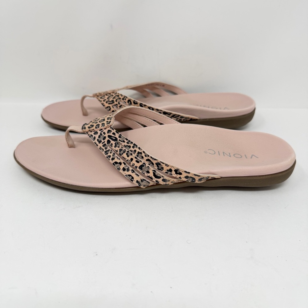 Vionic Alta Toe Post Leather Orthotic Sandals Rose Pink Size 8.5 - Picture 3 of 8